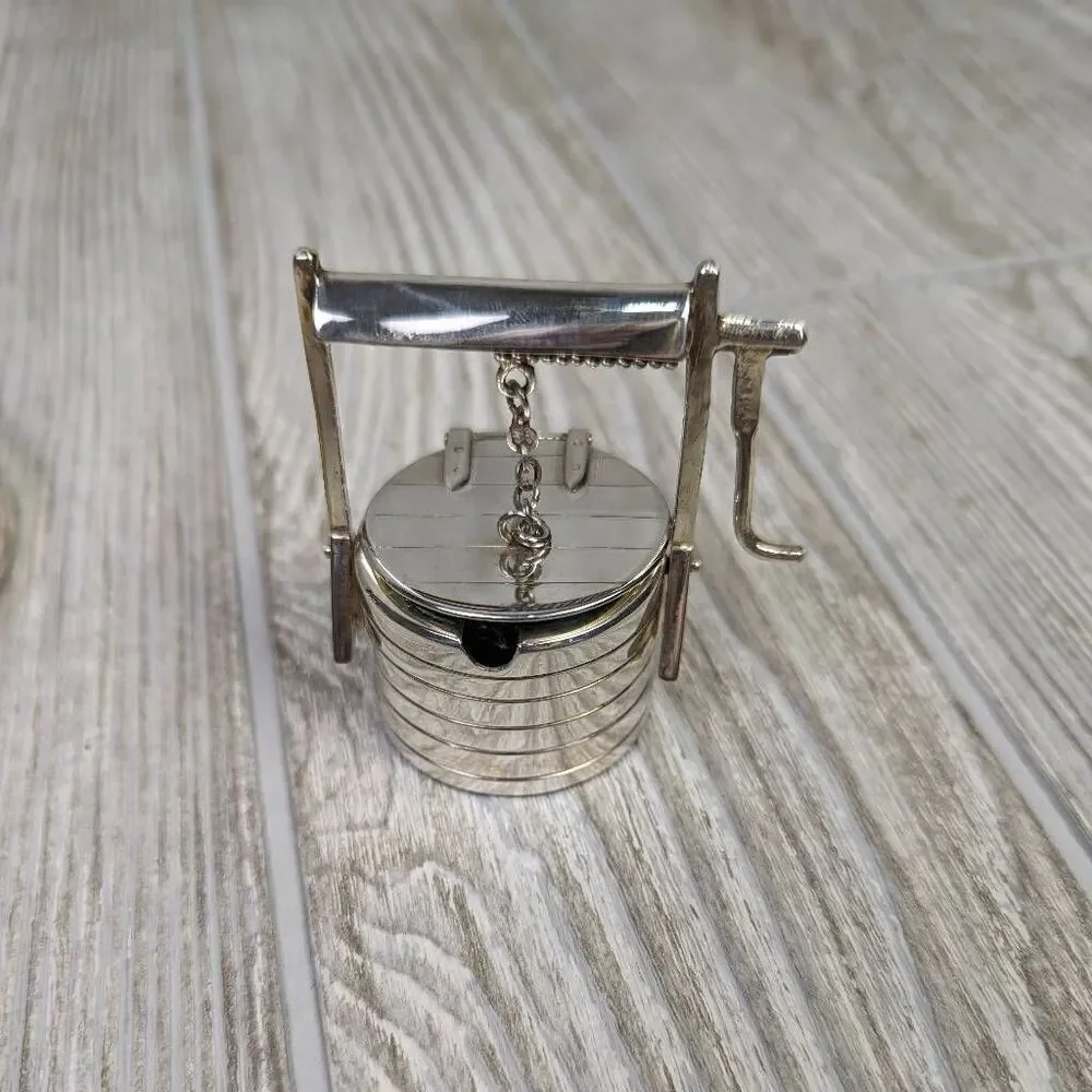 Victorian Silver Plated Novelty Cruet Set with Engraved Windmill Style Pepper Po